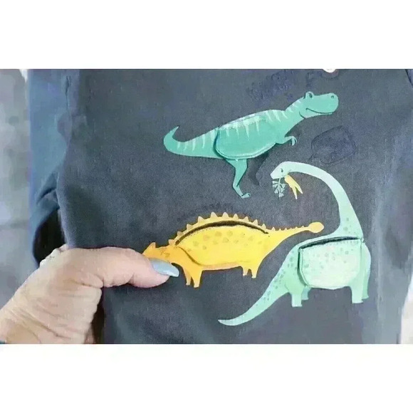 Tommy Bahama size 12m kids long sleeve jersey with peek a boo dinosaurs/lift the - Picture 1 of 13